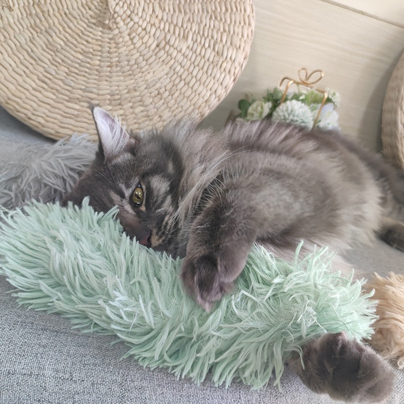 KFX-0678461 Cat Self-Hi Plush Toy with Catnip and Bite-Resistant Material - Multiple Colors Available, 30cm Long