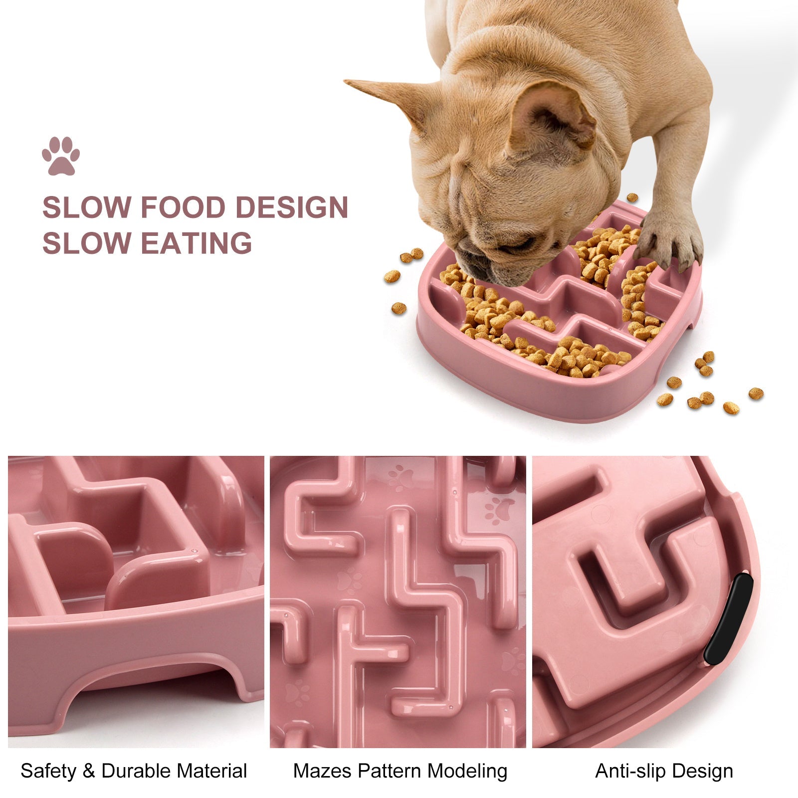 KFX-0679101 Maze Slow Feeding Bowl for Dogs and Cats - Anti-Choking Design to Promote Healthy Eating and Prevent Obesity - Available in Macaron Colors