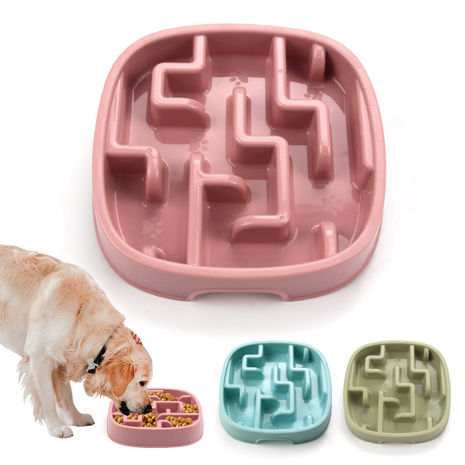 KFX-0679101 Maze Slow Feeding Bowl for Dogs and Cats - Anti-Choking Design to Promote Healthy Eating and Prevent Obesity - Available in Macaron Colors