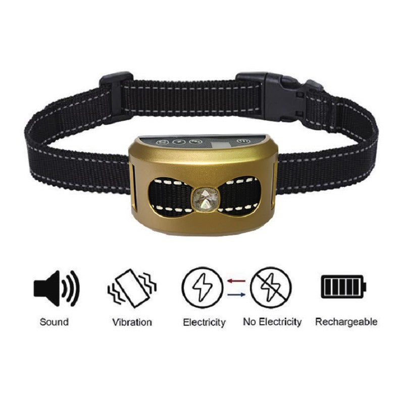 KFX-0679613 Dog Bark Control Vibration and Shock Collar, X-Shaped Yellow & 8-Shaped White