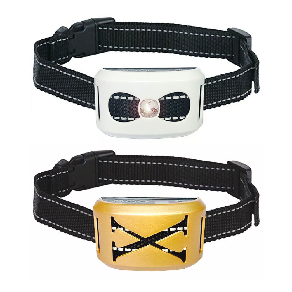 KFX-0679613 Dog Bark Control Vibration and Shock Collar, X-Shaped Yellow & 8-Shaped White