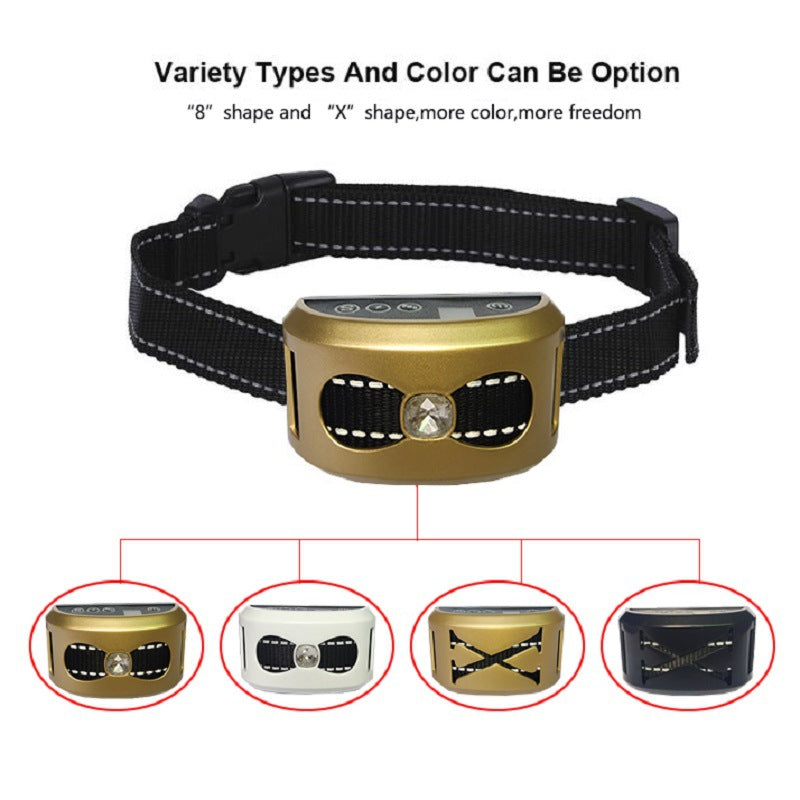 KFX-0679613 Dog Bark Control Vibration and Shock Collar, X-Shaped Yellow & 8-Shaped White