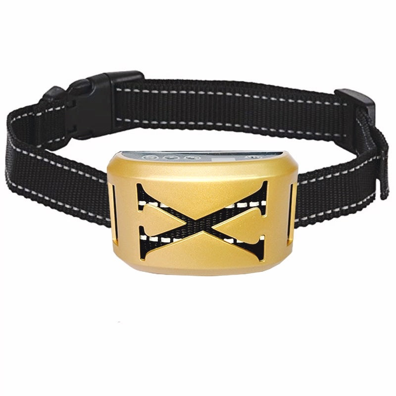 KFX-0679613 Dog Bark Control Vibration and Shock Collar, X-Shaped Yellow & 8-Shaped White