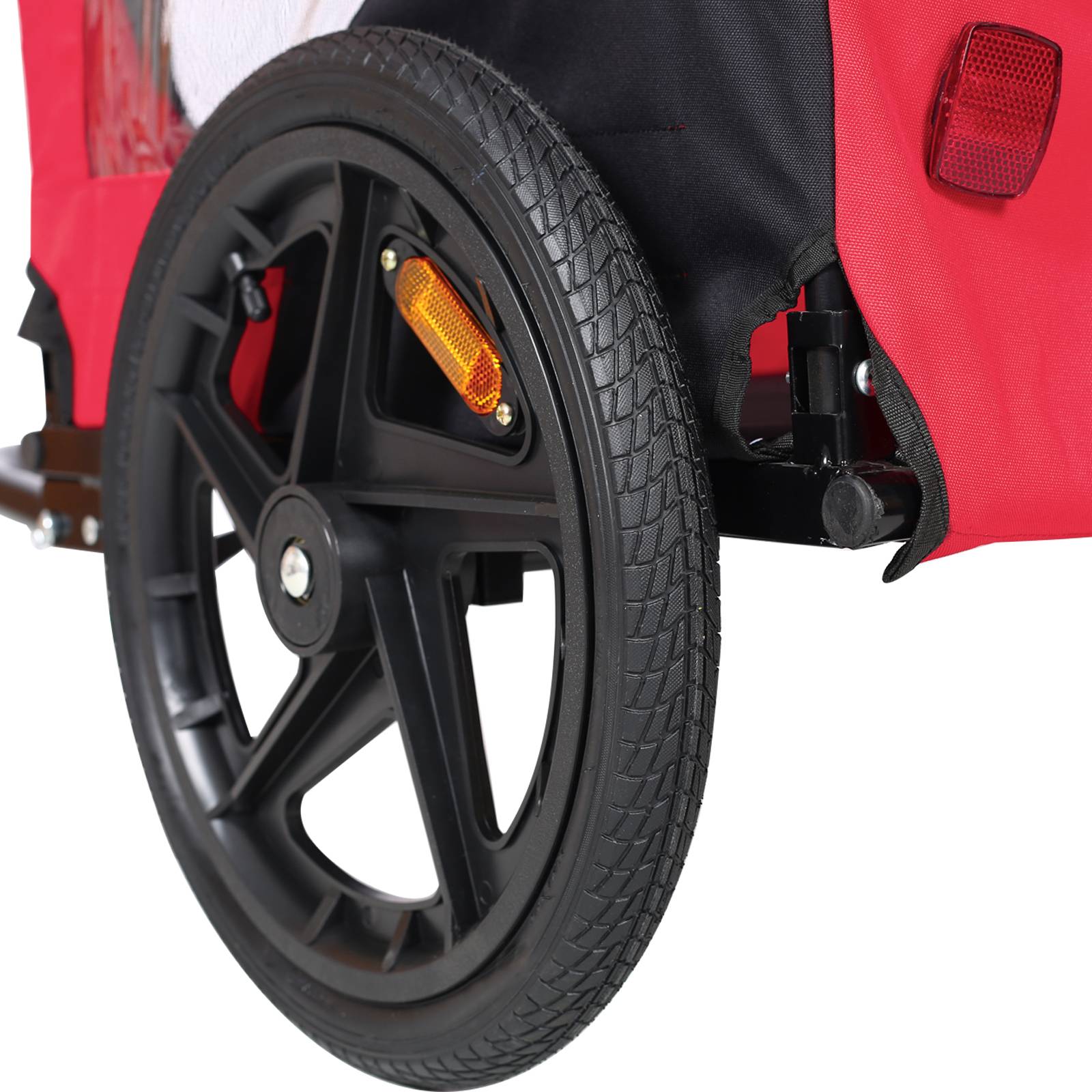 KFX-0681277 Foldable Pet Bicycle Trailer with Reflectors for Small and Large Dogs - Adjustable, Weather-Resistant Design