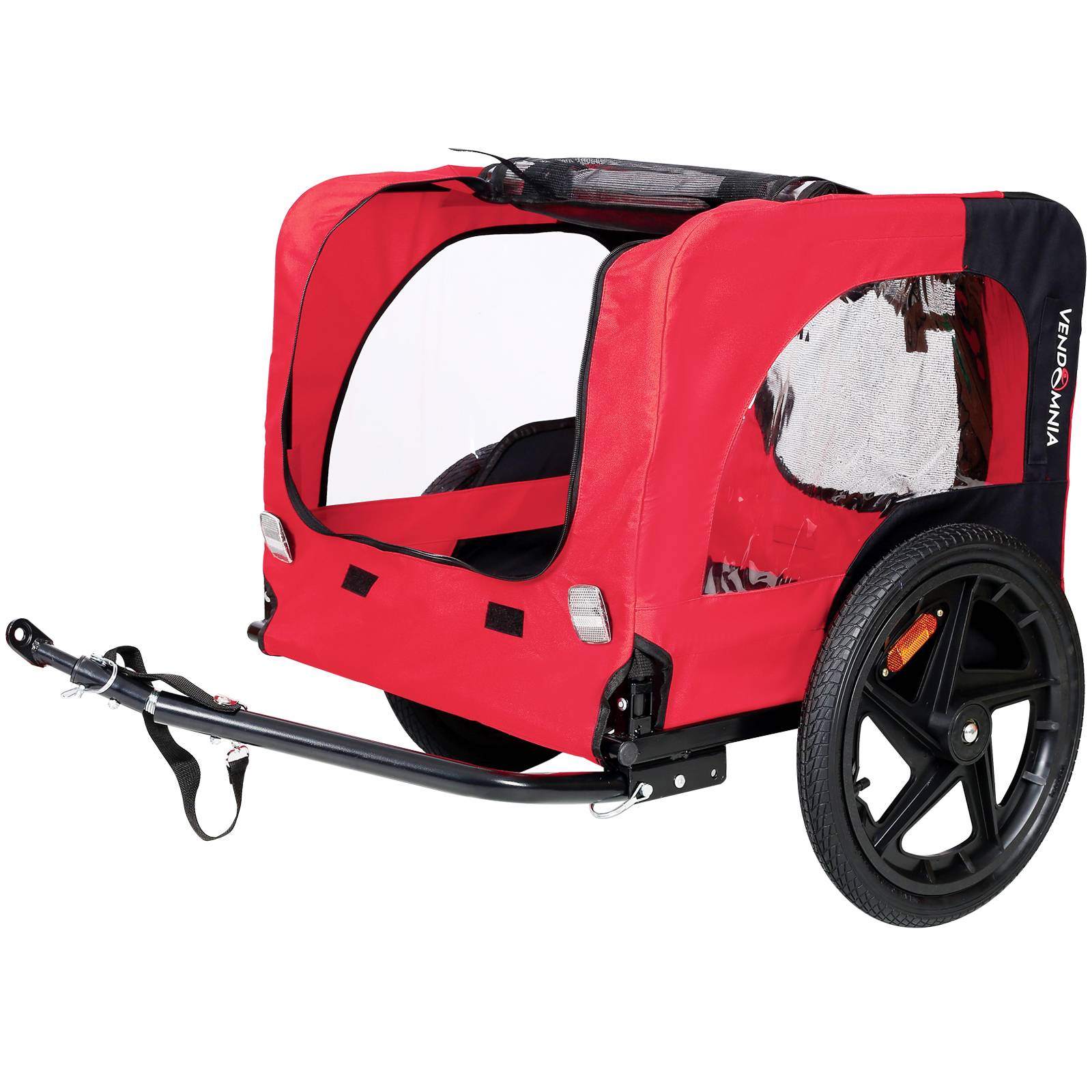 KFX-0681277 Foldable Pet Bicycle Trailer with Reflectors for Small and Large Dogs - Adjustable, Weather-Resistant Design