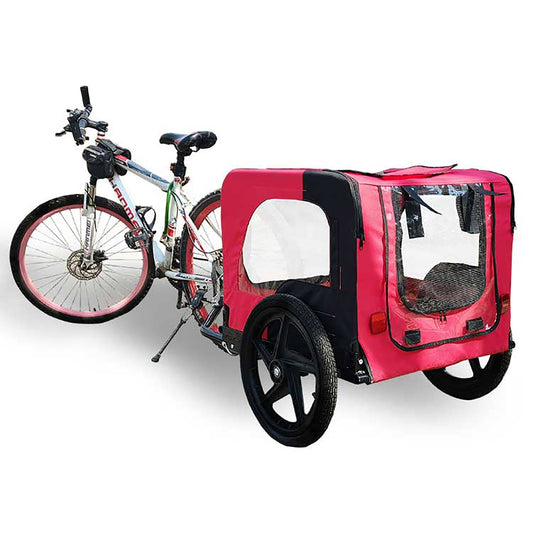 KFX-0681277 Foldable Pet Bicycle Trailer with Reflectors for Small and Large Dogs - Adjustable, Weather-Resistant Design
