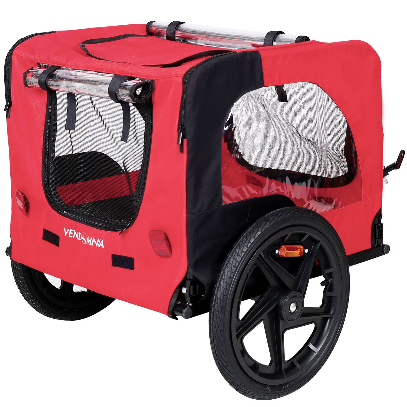 KFX-0681277 Foldable Pet Bicycle Trailer with Reflectors for Small and Large Dogs - Adjustable, Weather-Resistant Design
