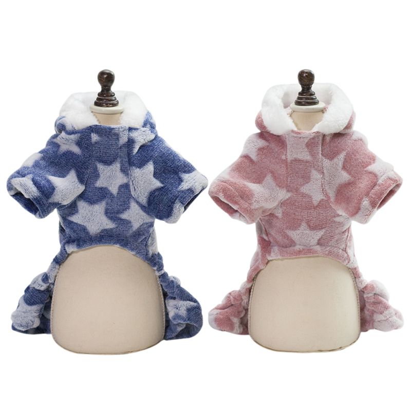 KFX-0682045 Cozy Coral Fleece Four-Legged Dog Clothing in Various Sizes