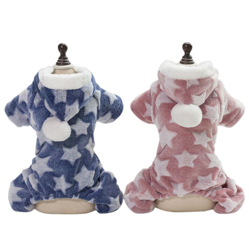 KFX-0682045 Cozy Coral Fleece Four-Legged Dog Clothing in Various Sizes