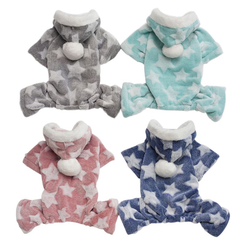 KFX-0682045 Cozy Coral Fleece Four-Legged Dog Clothing in Various Sizes