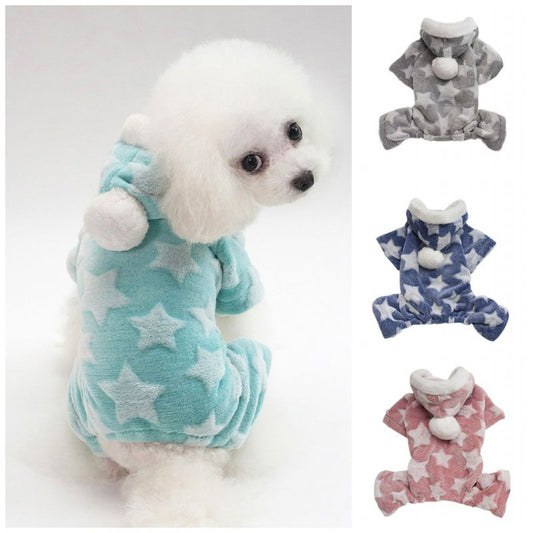 KFX-0682045 Cozy Coral Fleece Four-Legged Dog Clothing in Various Sizes