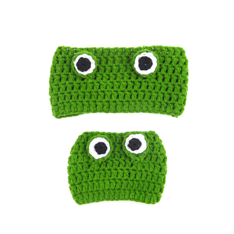 KFX-0682429 Frog Woolen Hat for Kittens and Puppies - Cartoon Cross-Dressing Headgear