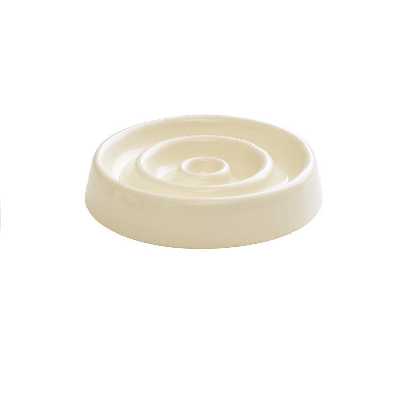 KFX-0684861 Ceramic Slow Feeder Dog and Cat Food Bowl for Anti-Gulping and Puzzle Feeding