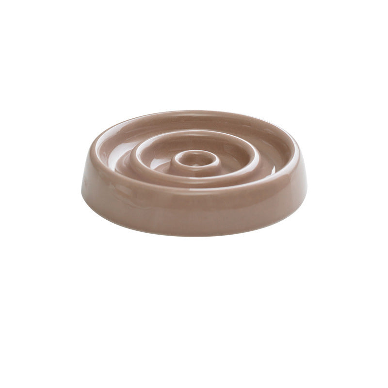 KFX-0684861 Ceramic Slow Feeder Dog and Cat Food Bowl for Anti-Gulping and Puzzle Feeding