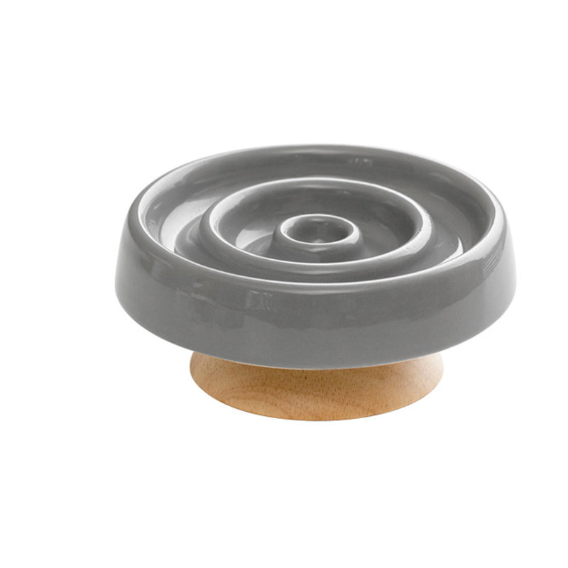 KFX-0684861 Ceramic Slow Feeder Dog and Cat Food Bowl for Anti-Gulping and Puzzle Feeding