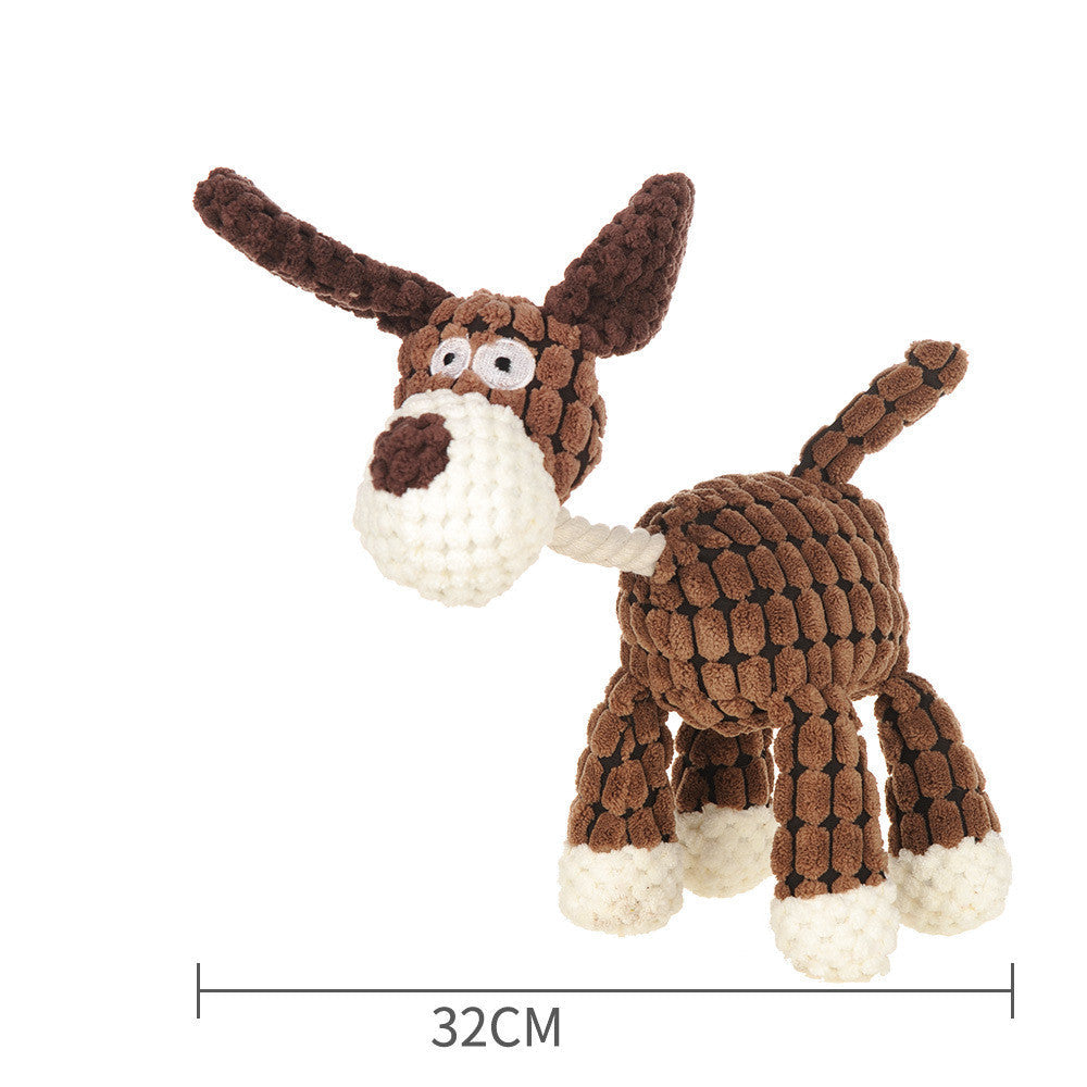 KFX-0684989 Pet Plush Vocal Toy - Bite-Resistant Multi-Texture Interactive Companion