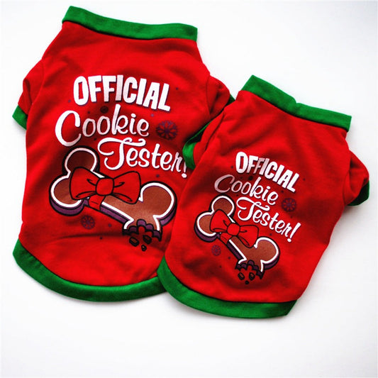 KFX-0685757 Red Christmas Snowman Dog T-Shirt for Pet Clothing
