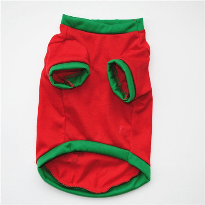 KFX-0685757 Red Christmas Snowman Dog T-Shirt for Pet Clothing