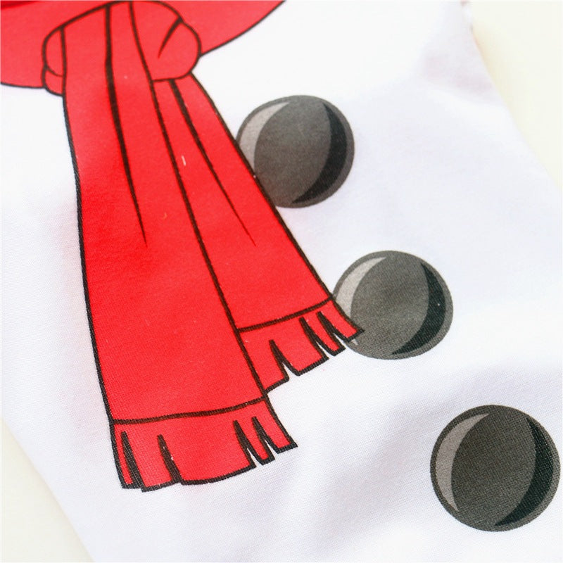 KFX-0685757 Red Christmas Snowman Dog T-Shirt for Pet Clothing