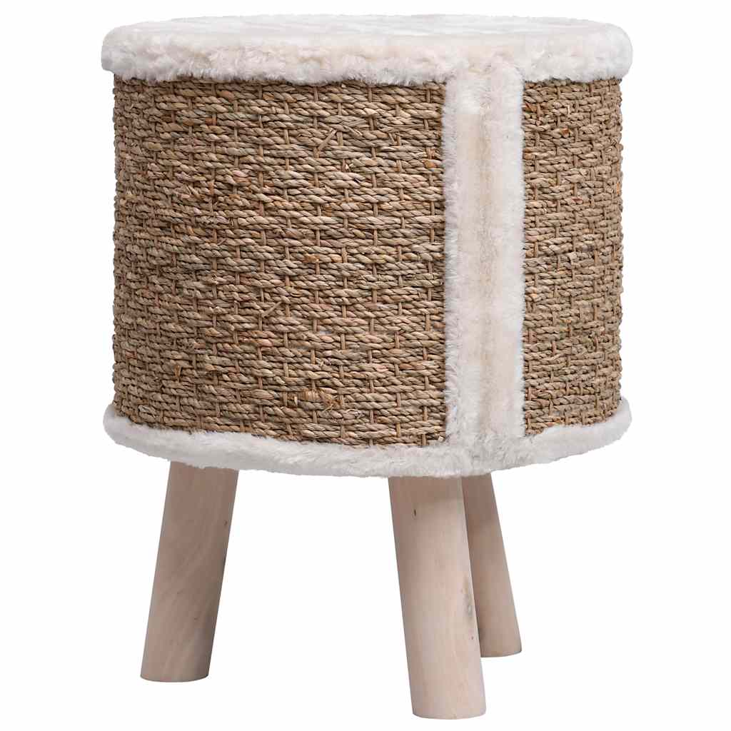 KFX-0686653 Cozy Cat Tree with Wooden Legs and Seagrass Scratching Mat - 41 cm