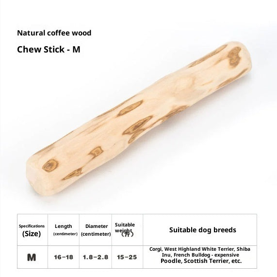 KFX-0688189 Wooden Dog Bite Molar Rod - Various Diameters for Chewing and Dental Health
