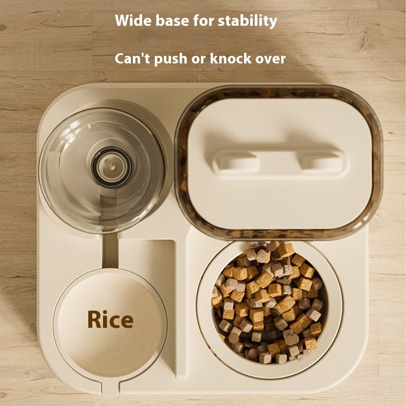 KFX-0689213 White Plastic Cat Feeder with Large 4000ML Capacity for Pet Dining
