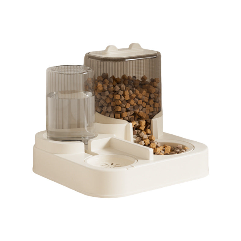 KFX-0689213 White Plastic Cat Feeder with Large 4000ML Capacity for Pet Dining