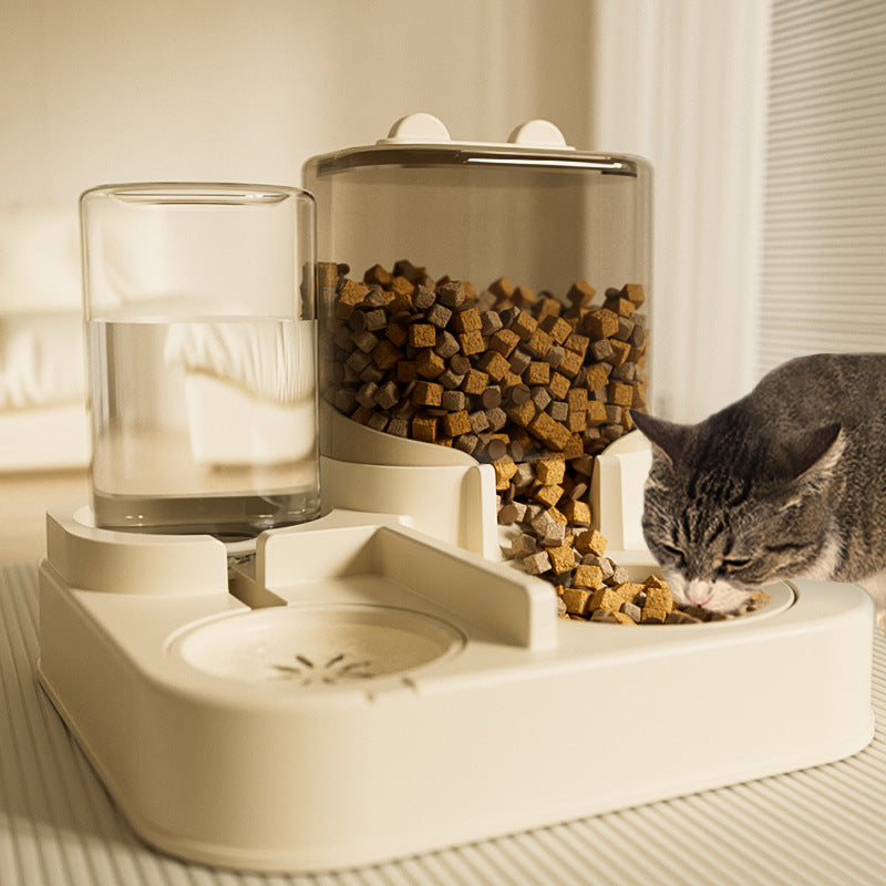 KFX-0689213 White Plastic Cat Feeder with Large 4000ML Capacity for Pet Dining
