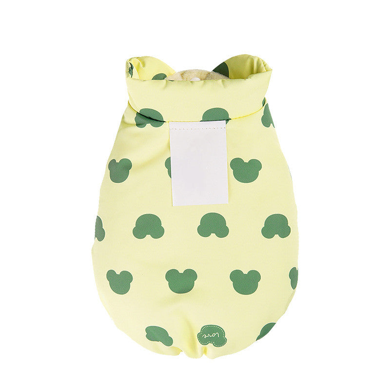 KFX-0689725 Cotton Cartoon Bear Vest for Pets in Yellow and Pink, Various Sizes Available