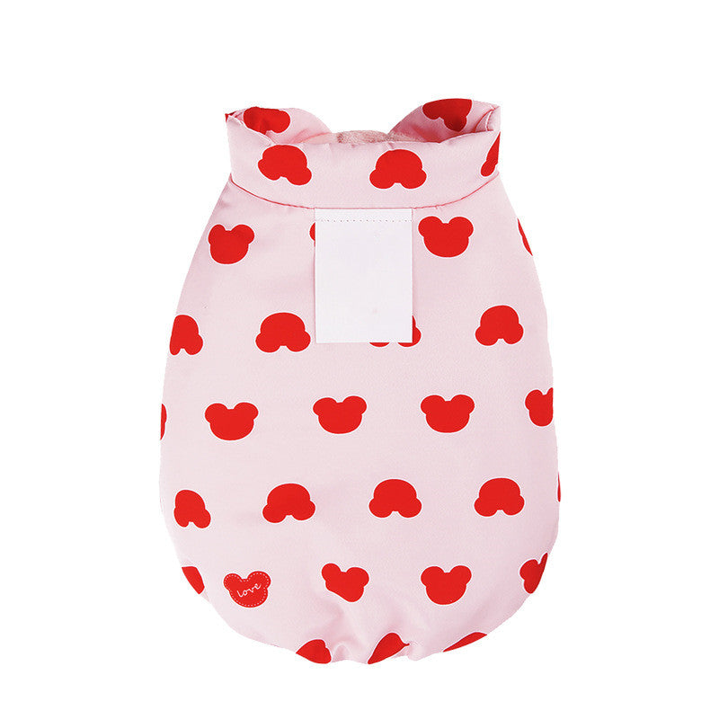 KFX-0689725 Cotton Cartoon Bear Vest for Pets in Yellow and Pink, Various Sizes Available