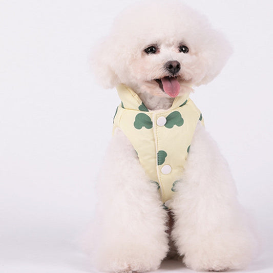 KFX-0689725 Cotton Cartoon Bear Vest for Pets in Yellow and Pink, Various Sizes Available