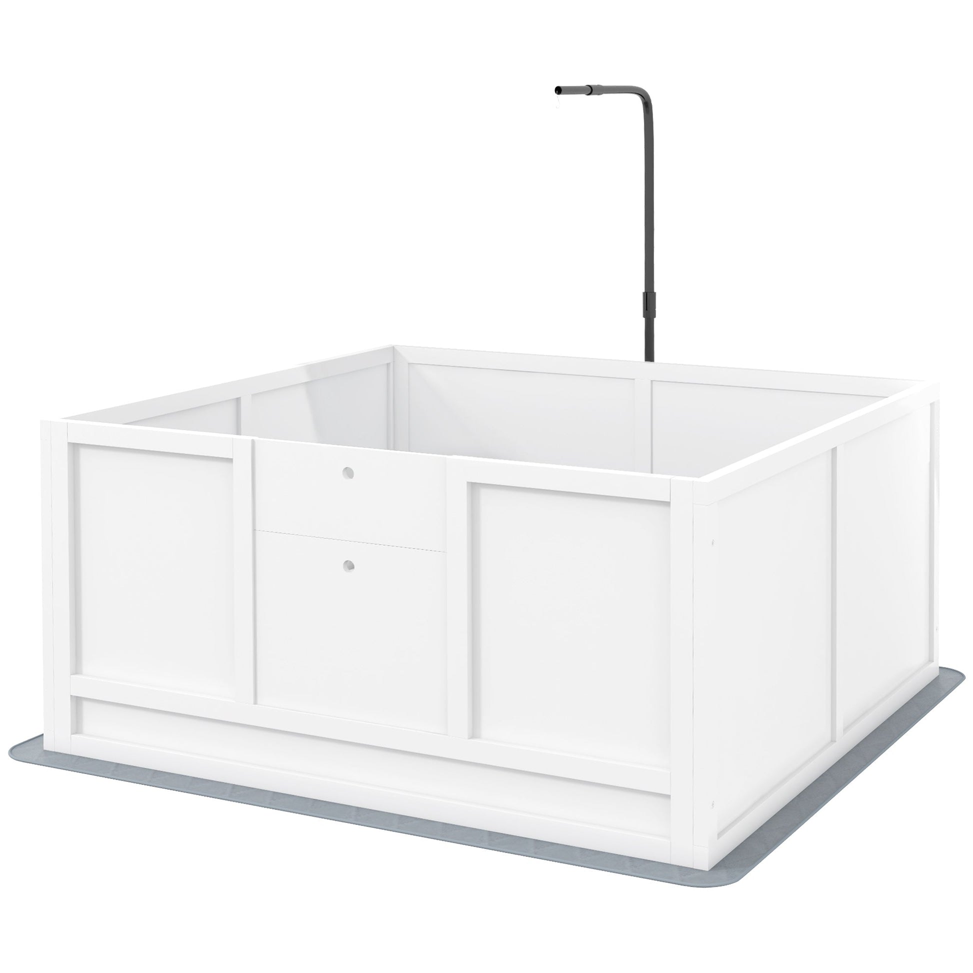KFX-0694589 Whelping Box for Puppies with Adjustable Door, Pig Rail & Cleaning Pad - Fits Small to Large Breeds, 41" x 39"