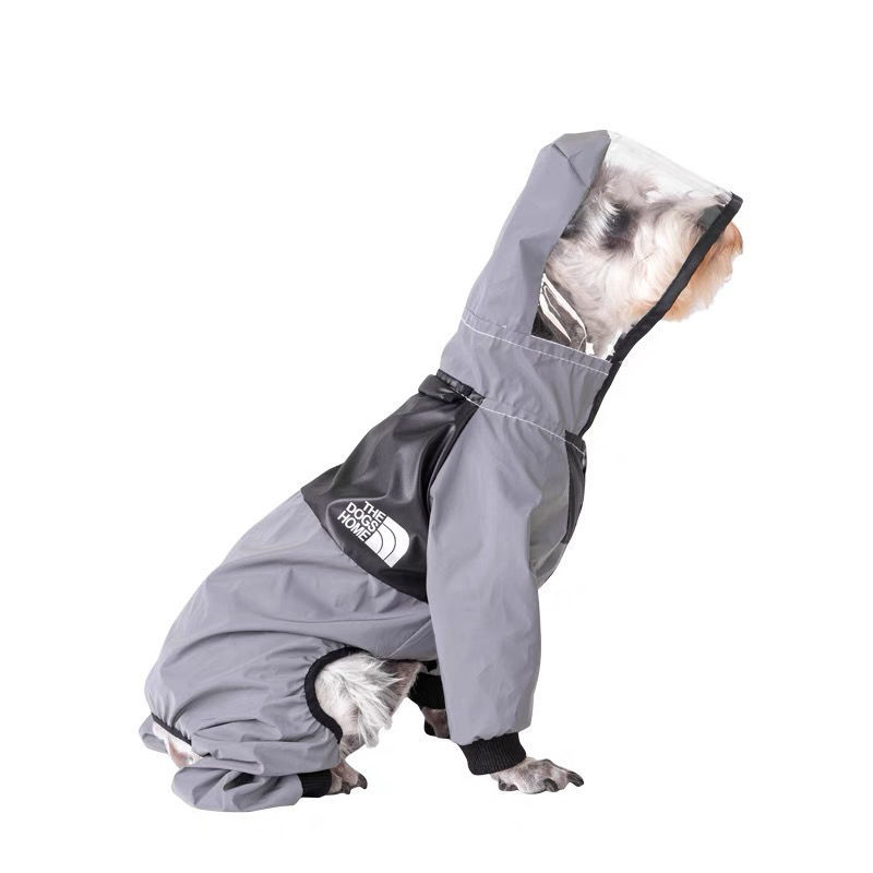 KFX-0697277 Reflective Small Dog Raincoat in Silver and Green, Comfortable Polyester, Multiple Sizes Available