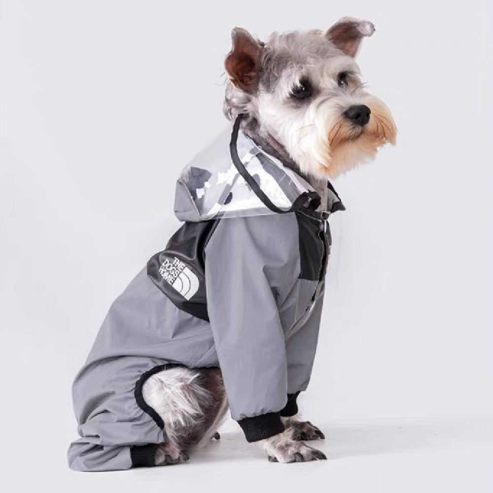 KFX-0697277 Reflective Small Dog Raincoat in Silver and Green, Comfortable Polyester, Multiple Sizes Available