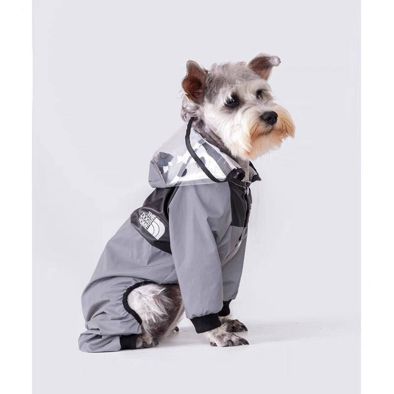 KFX-0697277 Reflective Small Dog Raincoat in Silver and Green, Comfortable Polyester, Multiple Sizes Available