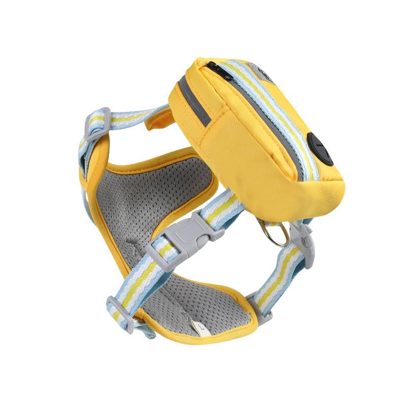 KFX-0698173 Explosion-Proof Anti-Strangulation Pet Harness with 1.5m Traction Rope in Pink, Yellow, Green, and Lake Blue
