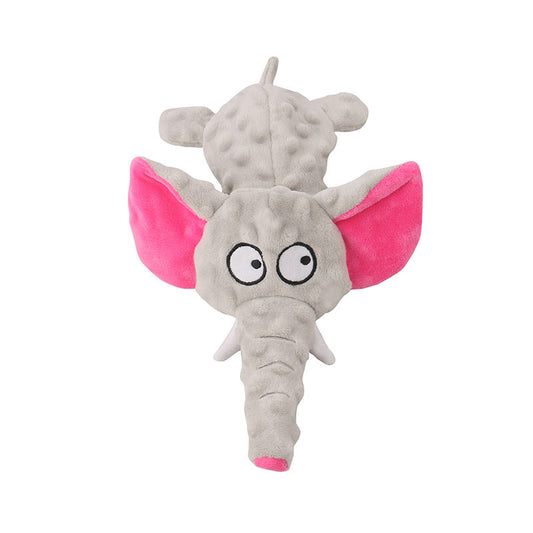 KFX-0698557 Plush Elephant Dog Toy - Interactive Pet Playmate in Dark Blue, Purple, Light Blue, Gray