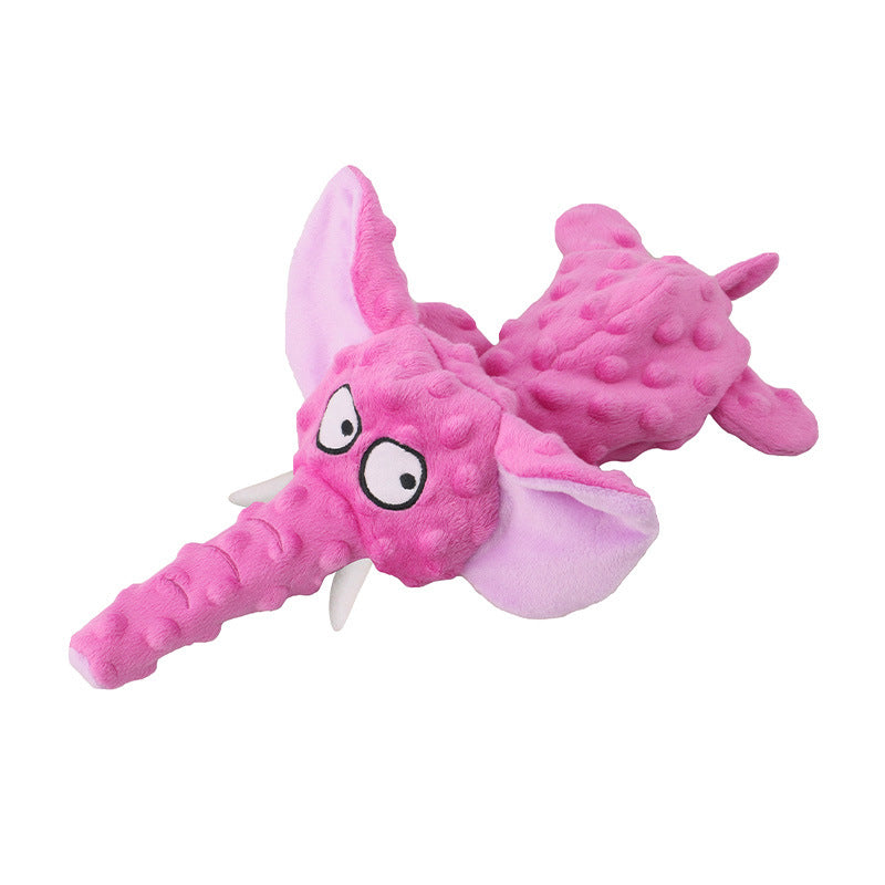 KFX-0698557 Plush Elephant Dog Toy - Interactive Pet Playmate in Dark Blue, Purple, Light Blue, Gray