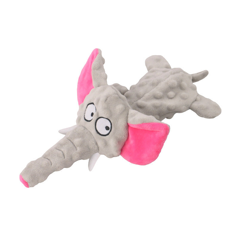 KFX-0698557 Plush Elephant Dog Toy - Interactive Pet Playmate in Dark Blue, Purple, Light Blue, Gray