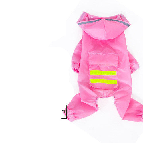 KFX-0699453 Reflective Hooded Raincoat for Dogs - Yellow, Pink, Camouflage, Green - Sizes 3XL to 7XL