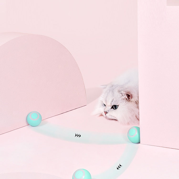 KFX-0699709 Self-Playing Smart Rolling Ball Cat Teaser - Interactive Pet Toy with Type-C Charging