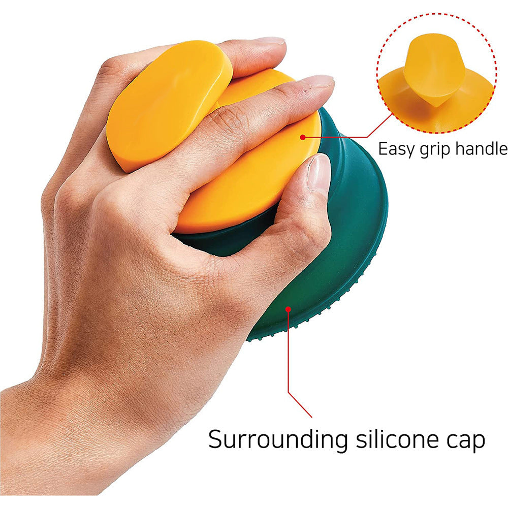KFX-0700477 Double-Sided Combing Brush for Pets - Soft Silicone Hair Remover with Massage Effect