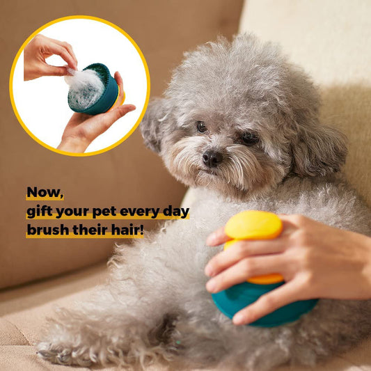 KFX-0700477 Double-Sided Combing Brush for Pets - Soft Silicone Hair Remover with Massage Effect