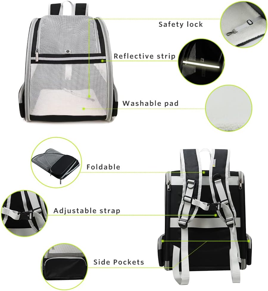 KFX-0702141 Innovative Backpack Carrier for Cats and Small Dogs - Comfortable, Breathable Design