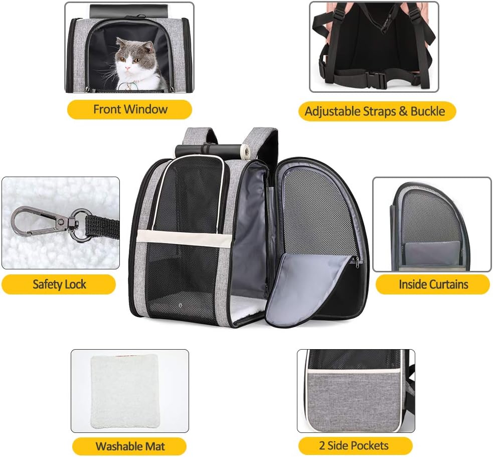 KFX-0702141 Innovative Backpack Carrier for Cats and Small Dogs - Comfortable, Breathable Design