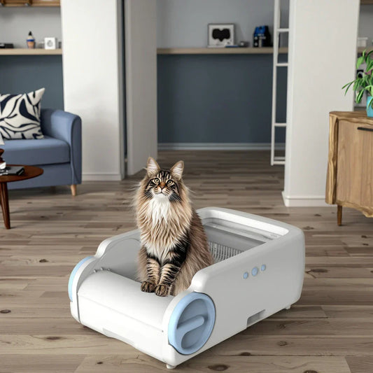 KFX-070227 Self-Cleaning Cat Litter Box with Large Capacity, Odor-Proof Design and Easy Clean Features