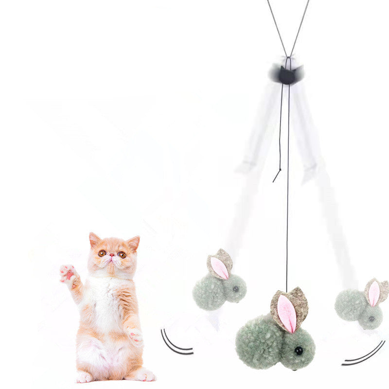 KFX-0705469 Elastic Automatic Cat and Rabbit Hanging Toy with Delicate Ball