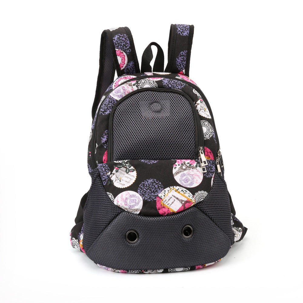 KFX-0706877 Camouflage Canvas Pet Backpack for Small Dogs up to 8 kg with Magnet Mesh Curtain