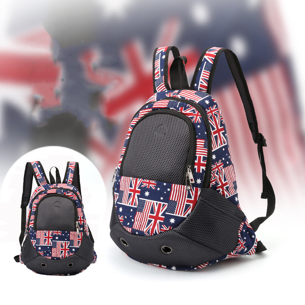 KFX-0706877 Camouflage Canvas Pet Backpack for Small Dogs up to 8 kg with Magnet Mesh Curtain