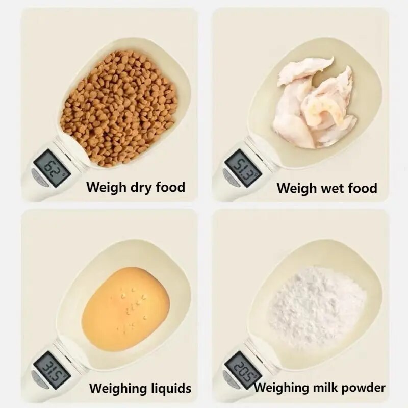 KFX-0707901 Digital Pet Food Scale with LCD Display - Precision Measuring Spoon for Accurate Dog and Cat Feeding